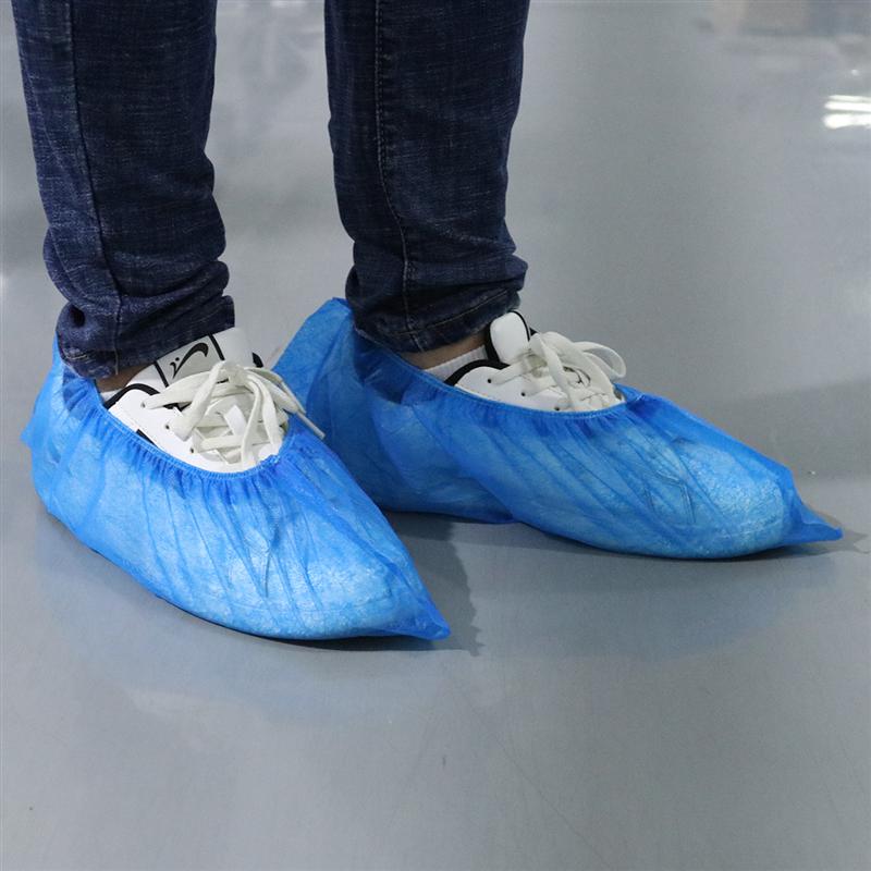 100 stk ikke-vævet stof engangs skoovertræk støvler skoovertræk husholdnings tykke vaskbare sko dækker skridsikre gæster