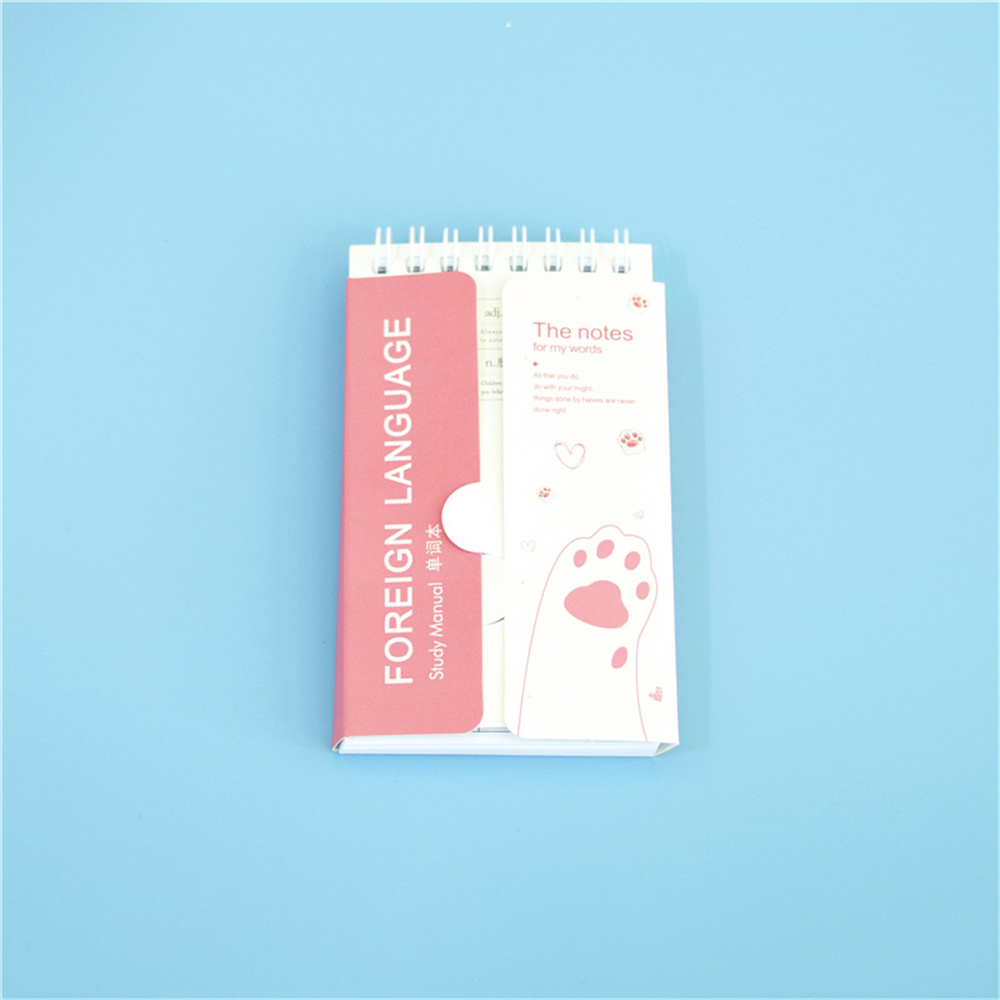 80 Sheets Portable Foreign Languages Word Book Vocabulary Memory Notebook Kawaii Stationery School Office Supplies: Blue