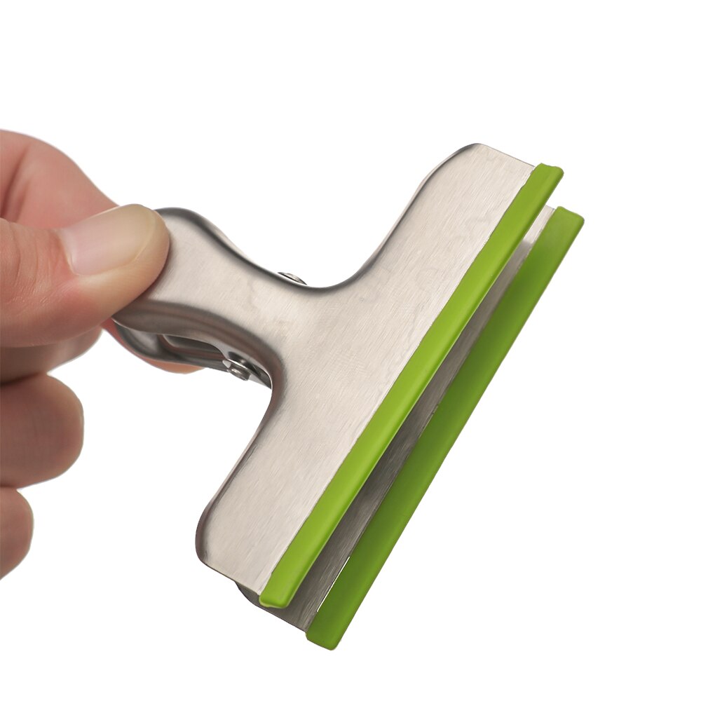 Roestvrij Staal Voedsel Opslag Clip Chip Zakken Tang Met Siliconen Strakke Seal Bag Clips Breed Duurzaam Keuken Accessoires 8Cm