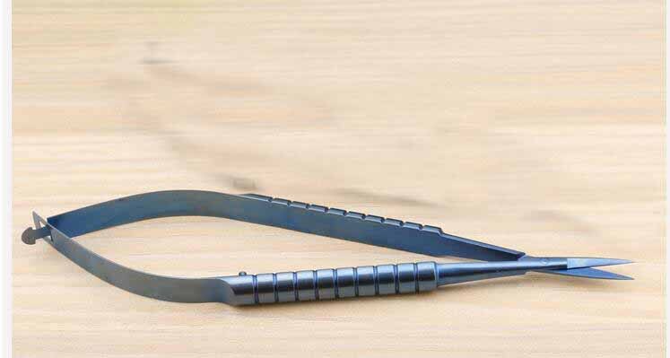 Hornhinde saks titanium legering oftalmisk instrument værktøj lige spids buet spids rustfrit stål mikrokirurgi saks: Lige