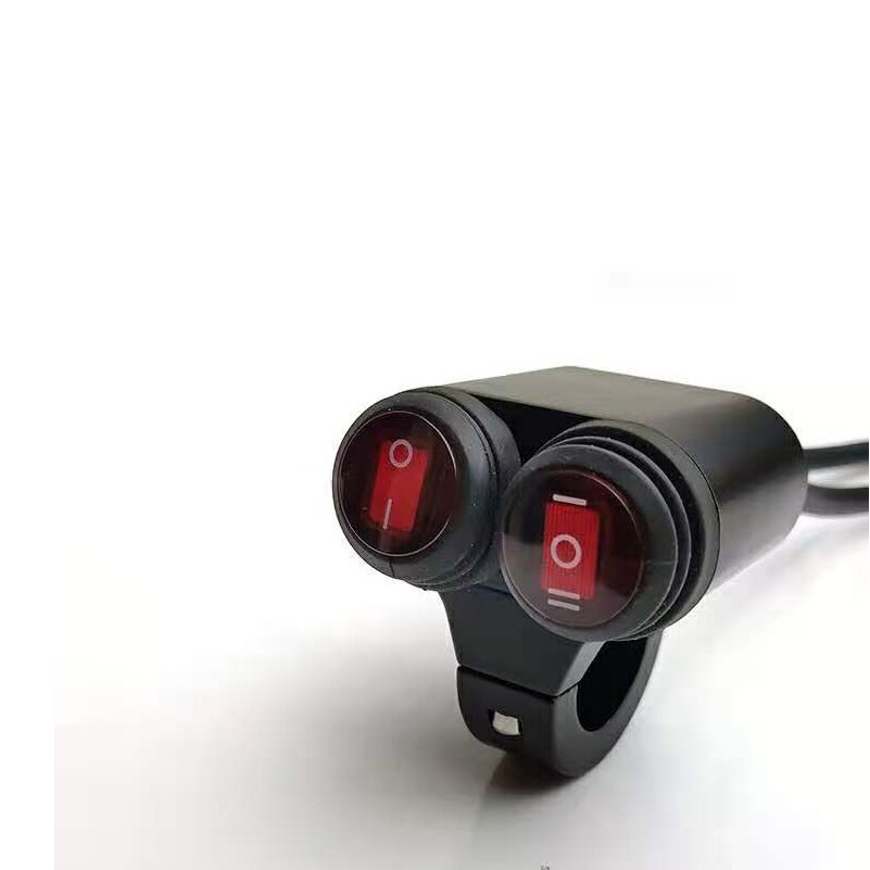 Interruptor de mango para motocicleta, kit de aleación de aluminio, foco eléctrico, interruptor de foco para scooter, LED12V, 22mm, 7/8