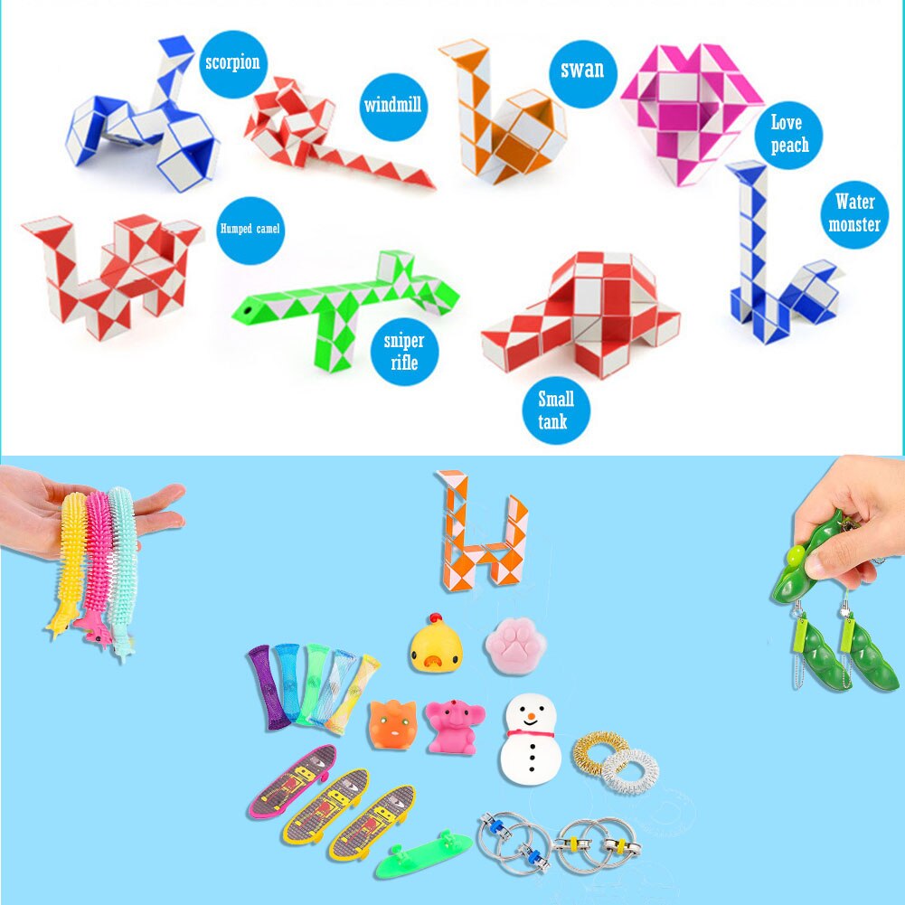 25Pcs Kids Ouder-kind Interactie Toys Push Fidget Vinger Training Stress Zintuiglijke Speelgoed Voor Autisme Game