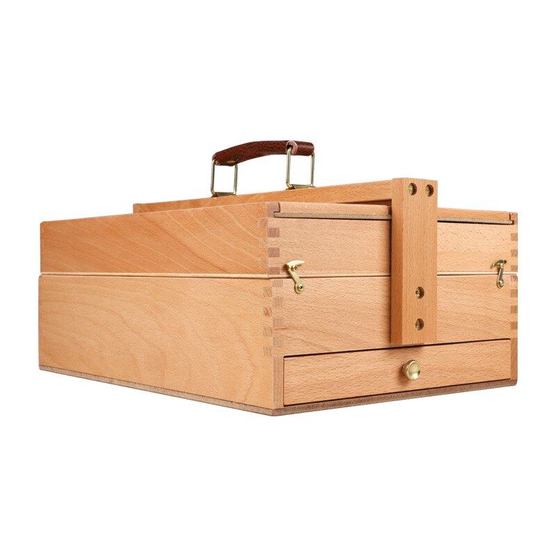Multifunctionele Hout Sketchbox Schildersezel, Verf Palet, Draagbare Beukenhout Sketchbox Kunstenaar Desktop Case Voor Kunst Levert