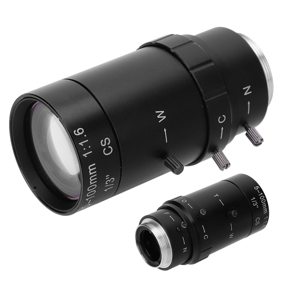 1.3MP Zoom CCTV Lens CS dağı manuel diyafram 5 100mm alüminyum alaşım güvenlik kamera CCTV Lens