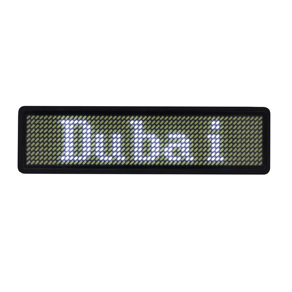 Multi-language LED badge bluetooth programmable advertising LED light mini LED display 7 colors adjustable brightness LED badge: White