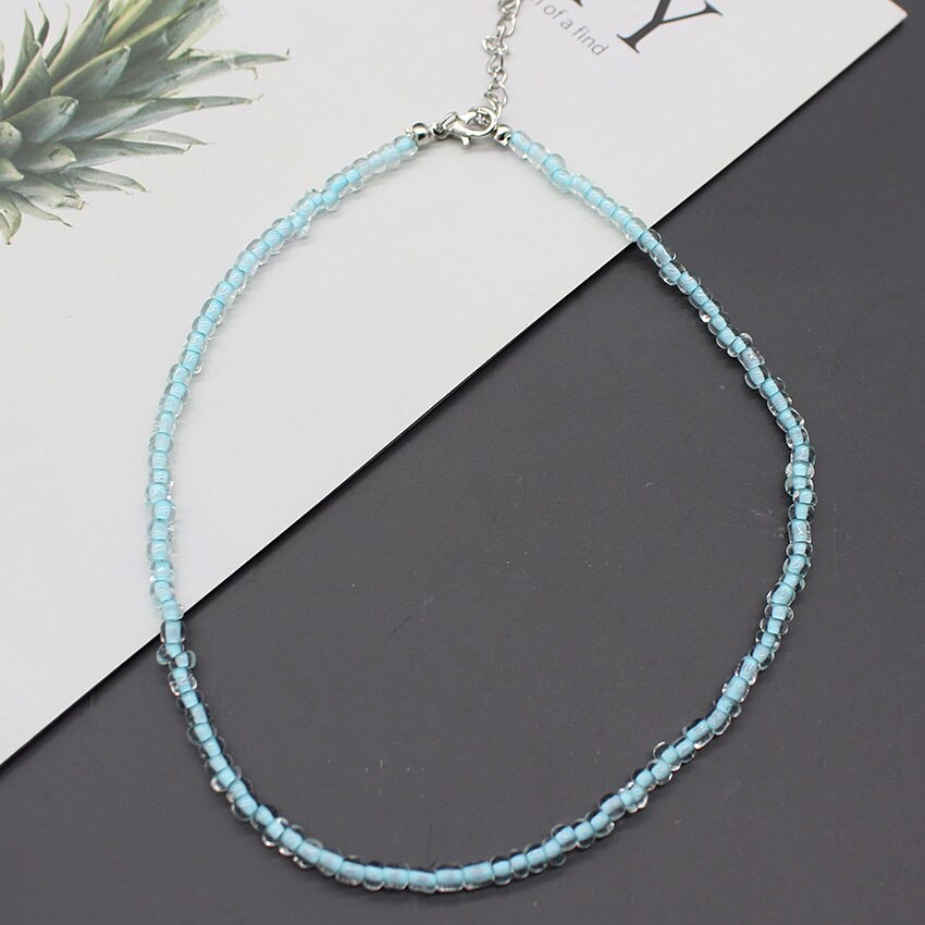 4CM Samen Perlen Böhmen Kurzen Halsband Kette Boho Charme Kragen Rosa Bunte Handgemachte Kragen Halskette Schmuck Femme: 8