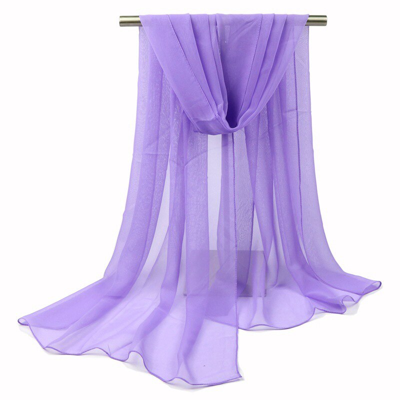 150*90cm solide hvite kvinner vanlig boble chiffon skjerf hijab wrap printe solide sjal strand utendørs store silke skjerf sjal kvinne