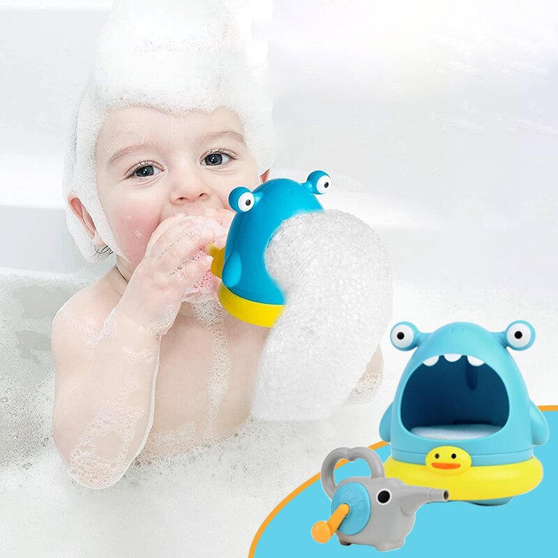 Bubble Machine Baby Bath Toy Bubble Maker With Blowpipe Blower Funny Interactive Baby Bathing Toys