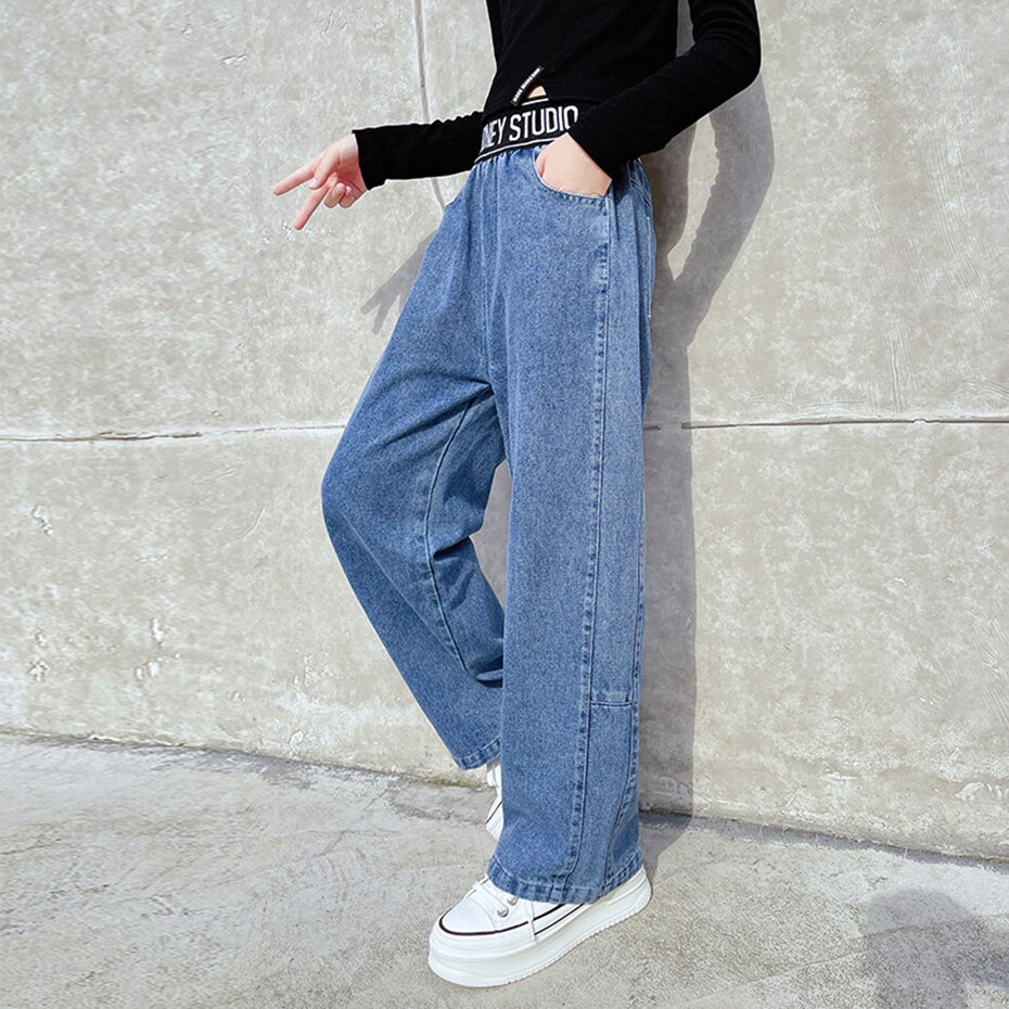 Jeans Girl Letter Pattern Kids Jeans Girls Casual Style Kid Jeans Spring Autumn Children's Clothes 6 8 10 12 14