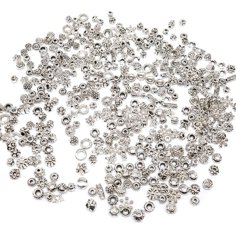 100pcs/lot Tibetan Silver Color small Beads Metal Beads Loose Beads Bracelet for Jewelry Making