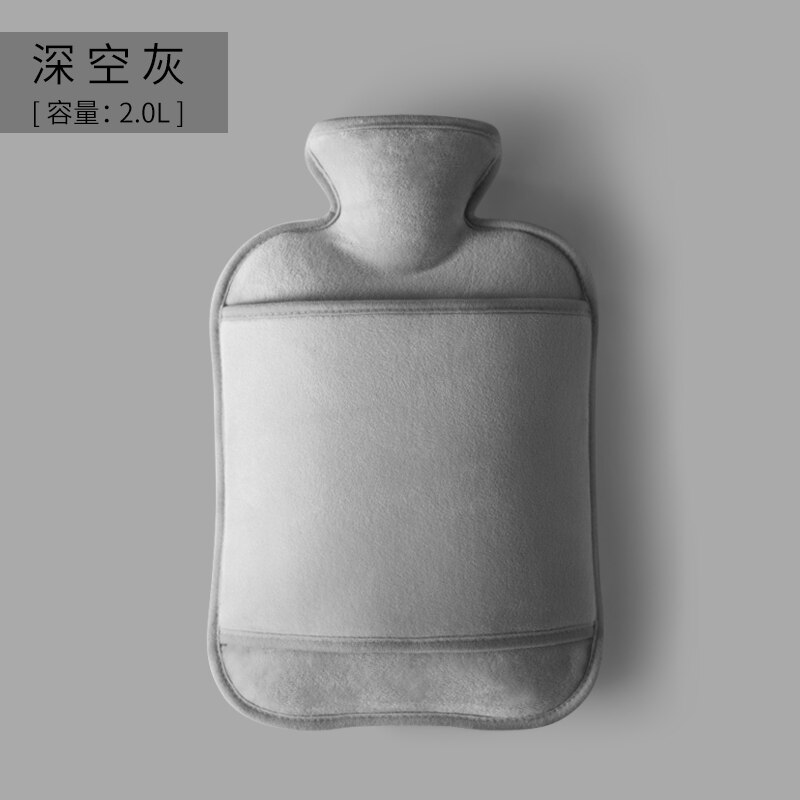 Couverture moelleux Bouillotte chauffe-eau dessin animé 2 litres mignon bouteille d'eau filles Kawaii Bouillotte Peluche mains chauffe EA6RSD: Gray 2L