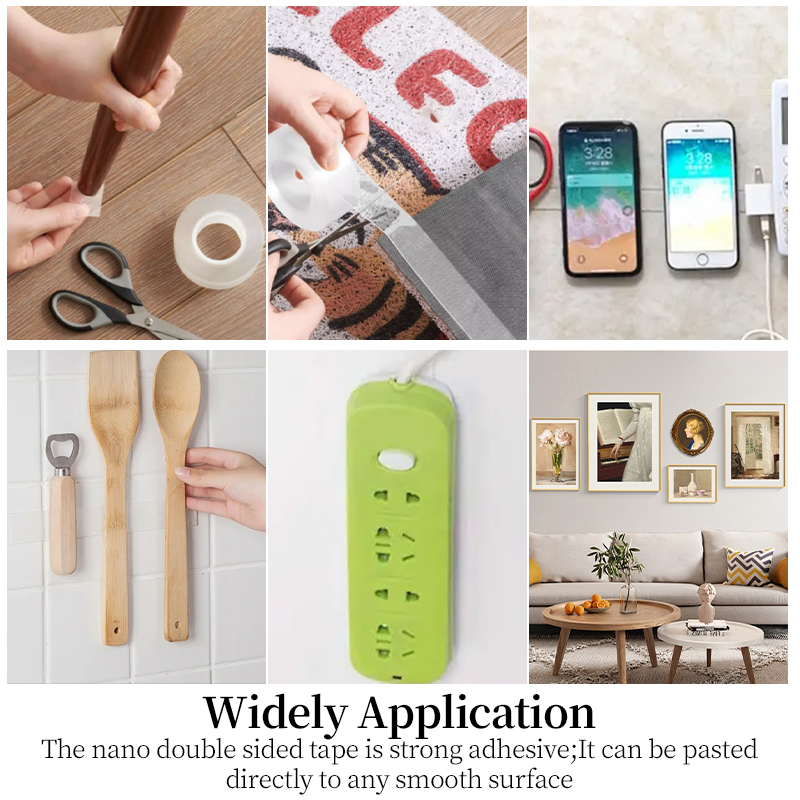 1/3/5M Ultrasterke dubbelzijdig klevende nanotape Transparante nano herbruikbare wasbare plakband Huishoudelijke bevestigingstape
