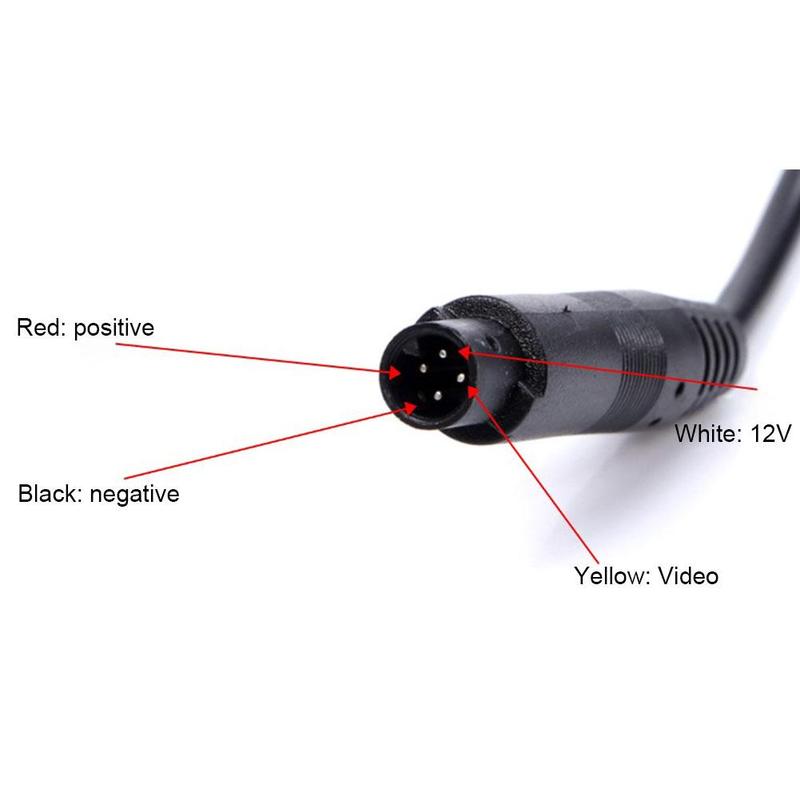 Cámara de visión trasera de marcha atrás para coche, de 4 pines macho conector de cable, adaptador de señal de alimentación a CVBS, arnés de cable RCA hembra B1K9, 1 Uds.