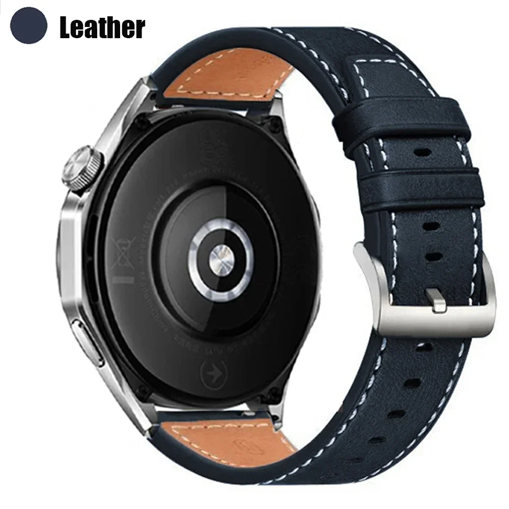 22mm nahkaranneke gtr 4 ranneketta huami amazfit gtr 3 pro gtr 4 kellonrannekkeet gtr 3/ gtr 2/2e stratos 3 2s 47mm rannehihna: Tummansininen musta