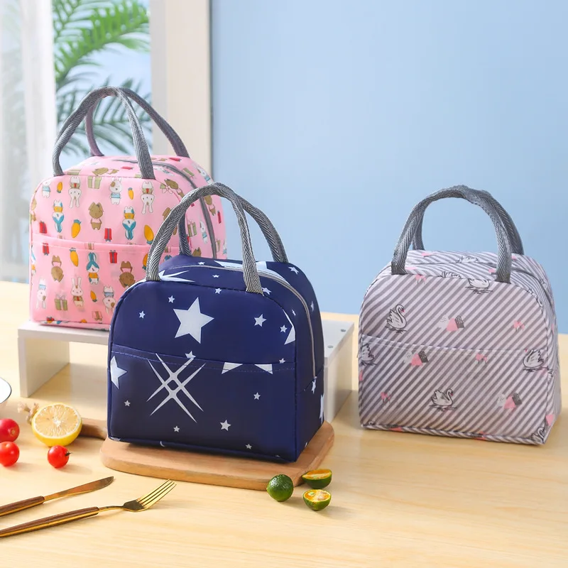 Bolsa de almuerzo con asa, bolsa térmica aislante para mujer y niño, fiambrera para picnic, viaje, almacenamiento de frutas y alimentos, bolsas térmicas para desayuno