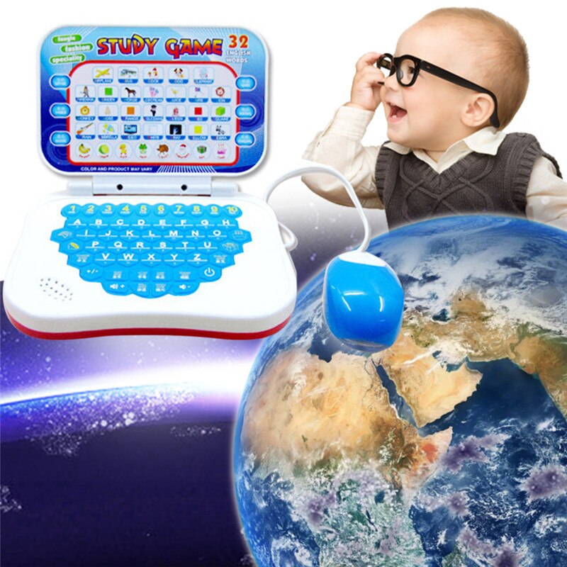 Simulation Computer With Mouse Mini Colorful Puzzle Toy Early Learning Education Machine Tablet Toy Random Color