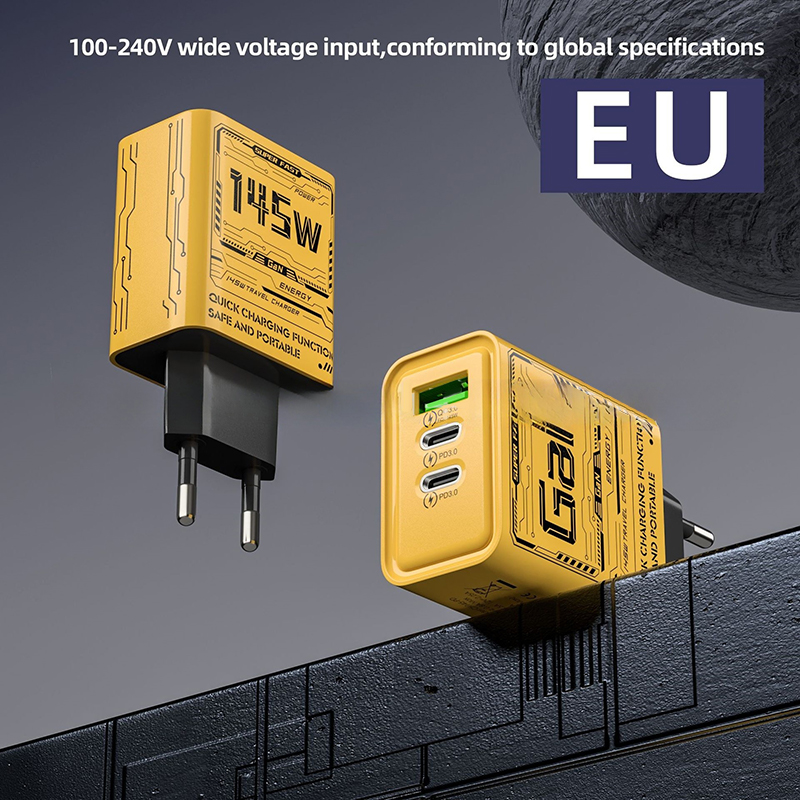 145w poorten type-c usb gan telefoonlader 3- snellader mobiele telefoonvoedingsadapter reis