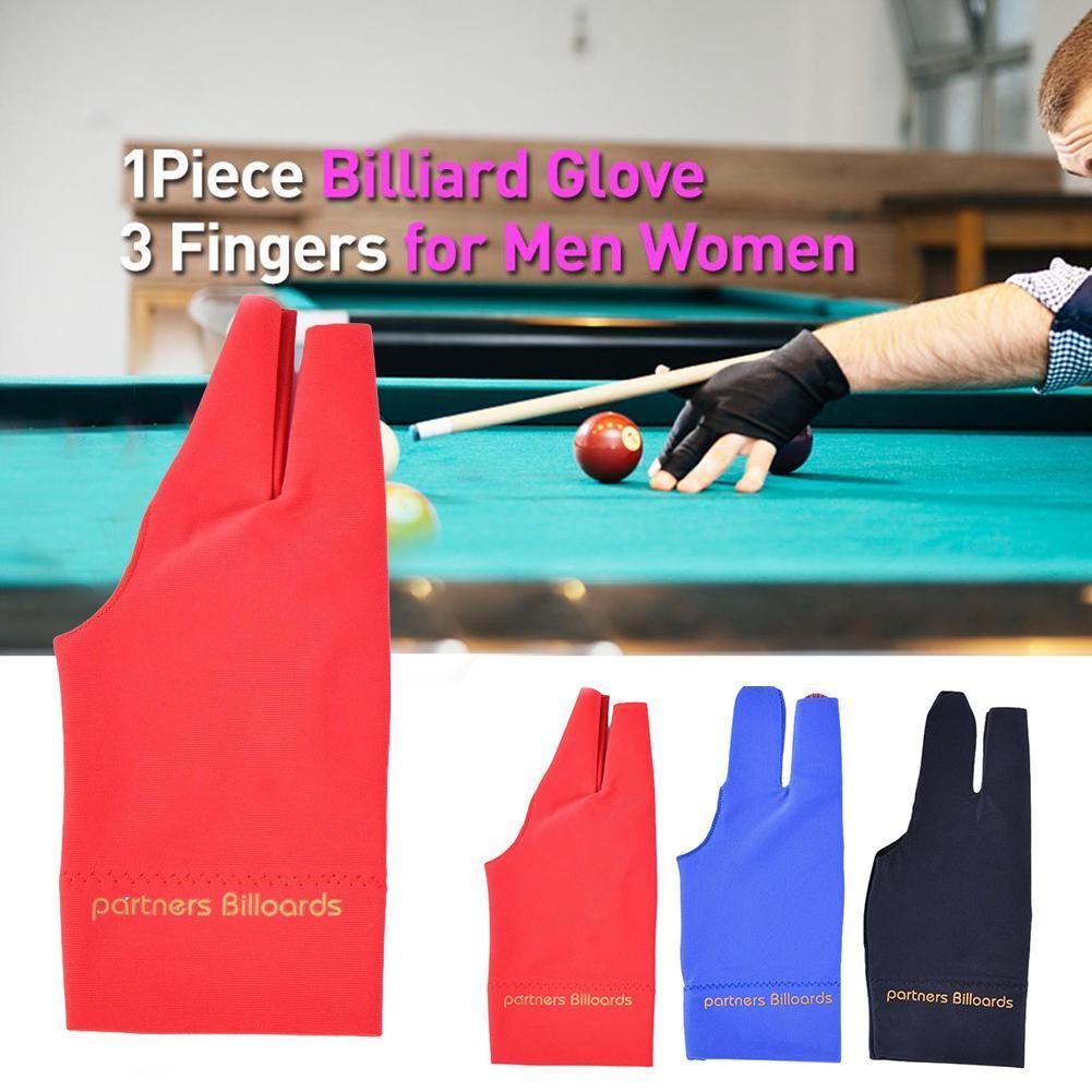 1Pcs Drie Vingers Full-Vinger Snooker Biljartkeu Biljart Stoffen Hand Borduren Biljart Accessoire Handschoen Voor Links C5F3