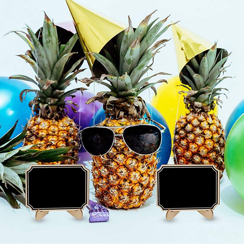 20 Sets Mini Chalkboard Signs Small Blackboard with Wooden Frame Easel for Kids Craft and Party Wedding Event Table Decor