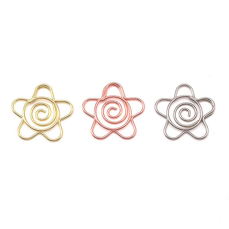 Plum Blossom Shaped Paper Clip Metal Special Paper Clips Office Paper Pins Stationery For School Supplies Office Accessories