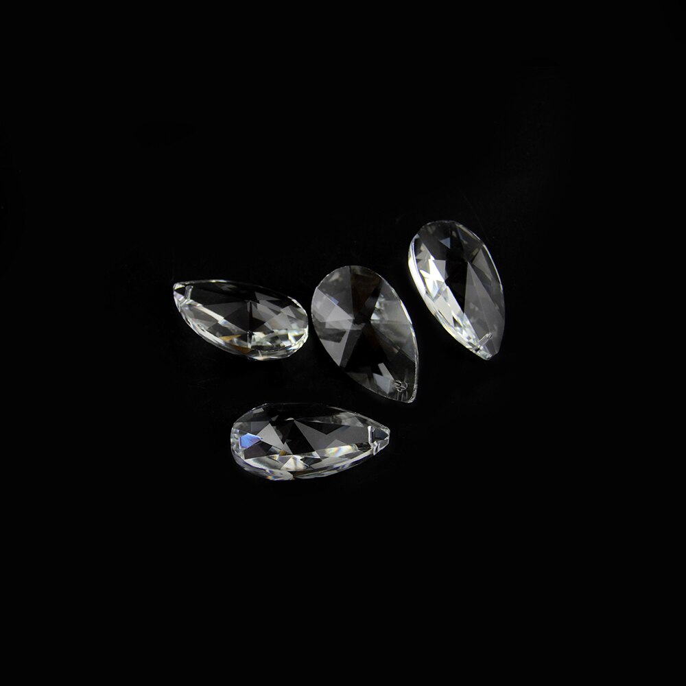 30 stuks/partij transparante 38mm kristal facet geslepen peer traan hanger kristallen kroonluchter hanger voor doe-het-zelf gordijn hanger