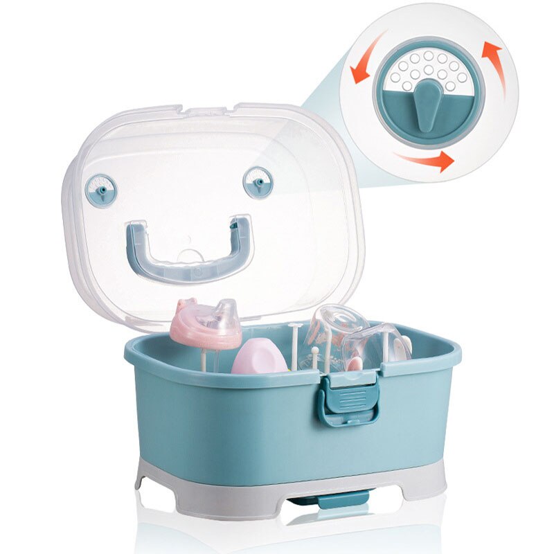 Étagère de séchage pour biberons, grande boîte de rangement pour biberons, organisateur avec couvercle, organisateur d&#39;armoire de cuisine Portable