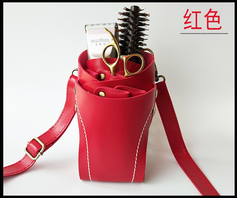 Barber Leather Salon Scissors Pouch Bag Waist Pack Hairdressing Tool PU Leather Barber Tools Bags