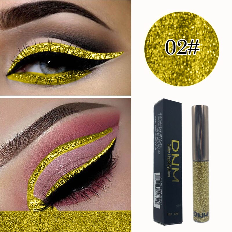 16 farben Bunte Glänzende perlig Pailletten Flüssigkeit Eyeliner-Wasserdichte dauerhaft Strobe Diamant Eyeliner Schönheit machen-hoch TSLM1