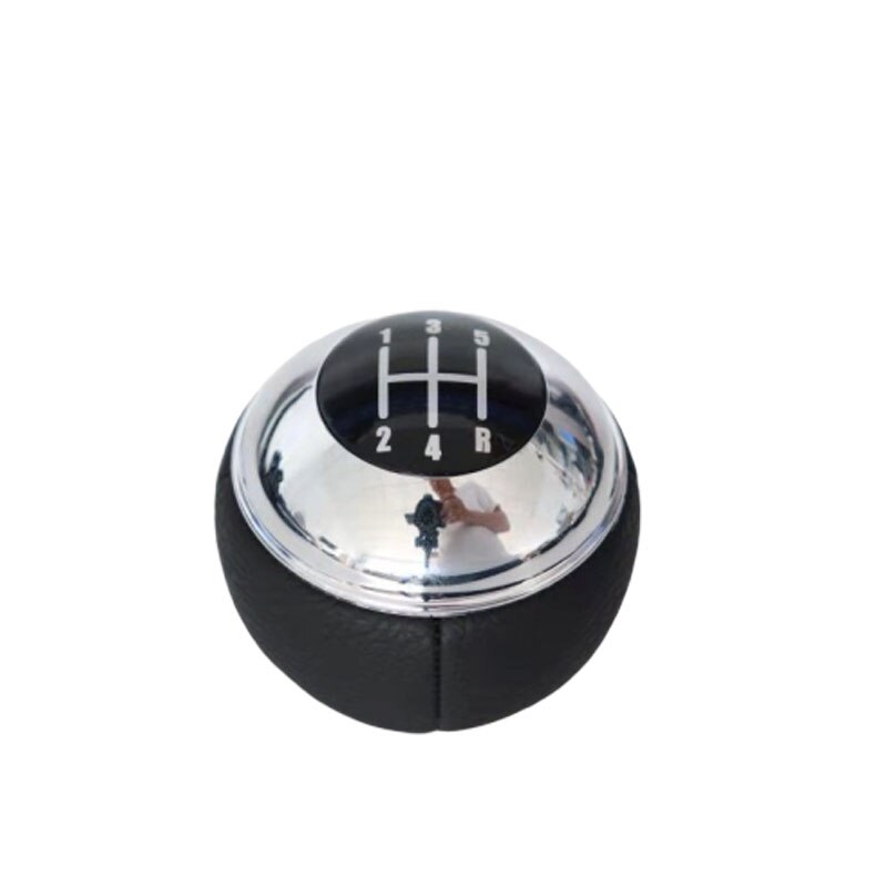 Manual 5 Speed 6 Gear Shift Knob Shifter Lever Leather Chrome For MINI R50 R52 R53 Cooper 2001 25117542272 7540842 7542272