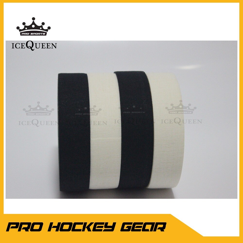 Svart hockeytejp - sticktejp  - 2 rullar  - 1 tum bred , 27 yards lång (tyg) - vita svarta färger kan blandas