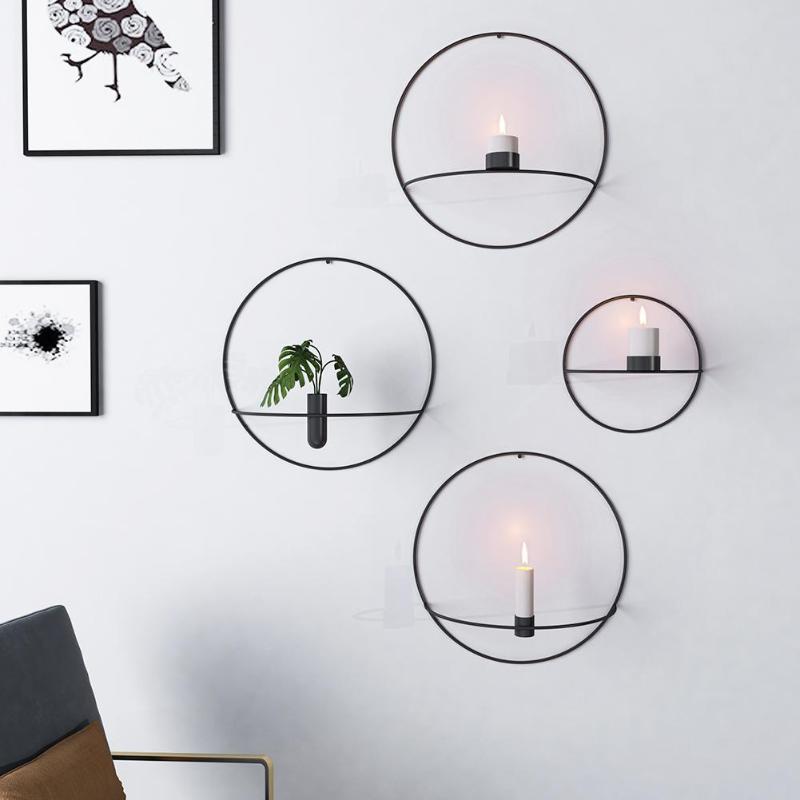 Europa 3d metalen kandelaar wandhouder gemonteerde kaarshouder geometrische theelichthouder woondecoratie bruiloft tafel ambachtelijke decoratie