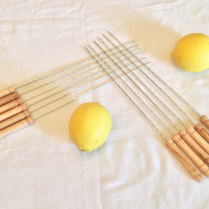 10 Brochettes pour Barbecue, Pique a Brochette en Acier Inoxydable 10 Brochettes pour Barbecue, Pique a Brochette en Acier Inoxydable