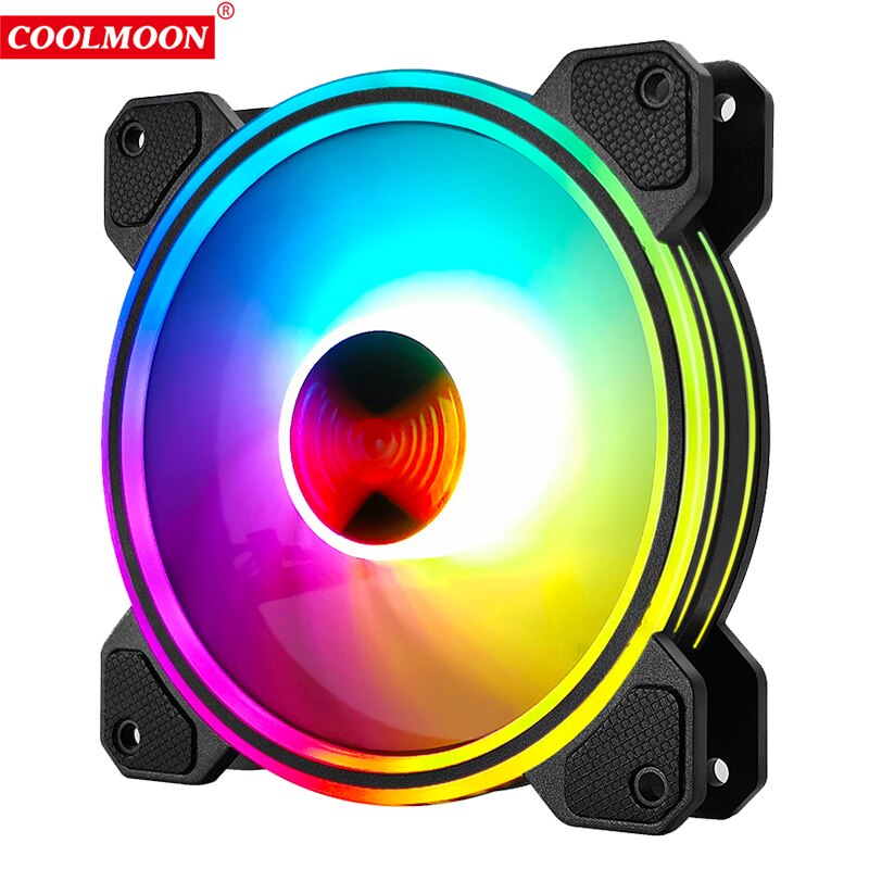 COOLMOON light X 12cm chassis fan RGB multi-layer luminous mute LED desktop chassis cooling fan
