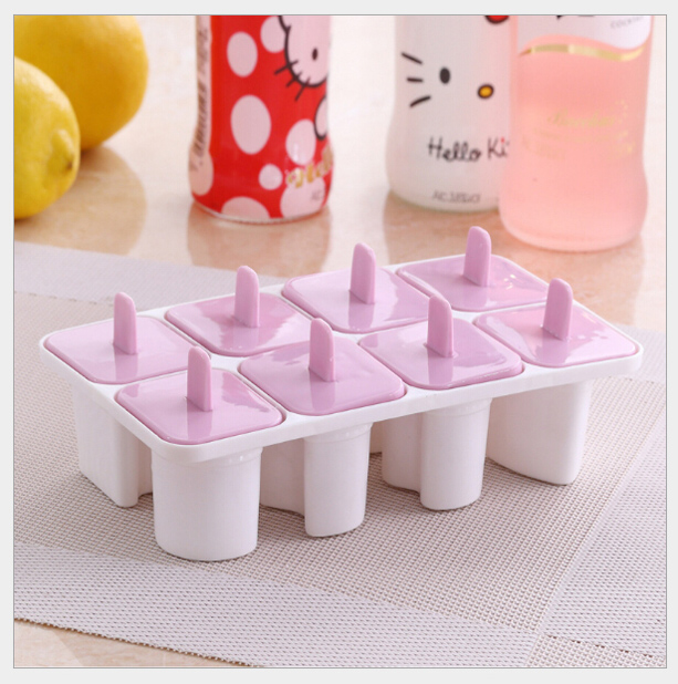 RSCHEF Ice mold Homemade Ice Cream Tool With Lid Eight Moulds: Green