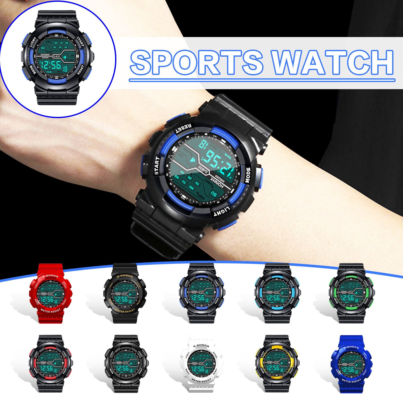 Beständig Männer Sport Uhren retro Schrittzähler Kalorien LED Digital Uhren Schwimmen Armbanduhren Reloj hombre Schmuck #4