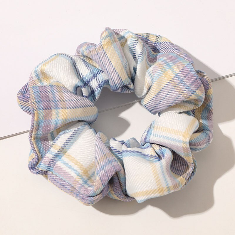 Vintage Bloemen Stof Haar Touw Haar Chouchou Meisje Bos Voor Vrouwen Elastische Haarband Paardenstaart Houder Haar Stropdas Gom Accessoires: Licht Paars