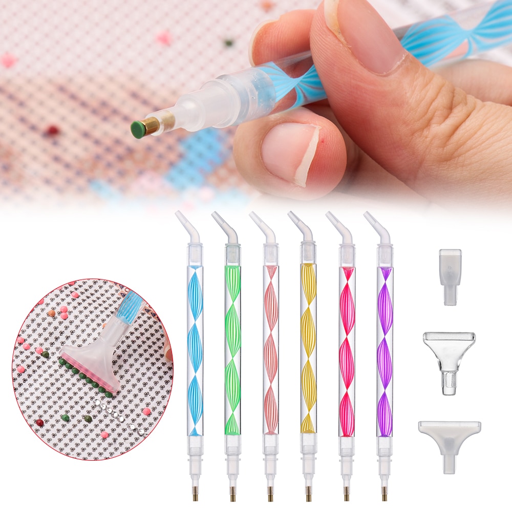 Spiral Flower Resin Point Drill Pens 5D Diamond Painting Pen Cross Stitch Embroidery DIY Craft Art Sewing Accessories