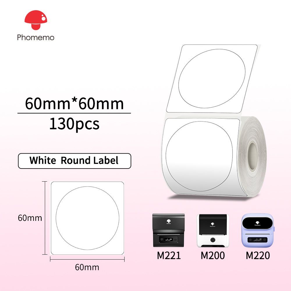 Phomemo M110 Etichette Termiche Carta Adesiva Carta Rotonda Trasparente 1.57 "x 1.57" Etichette Termiche Adesive Carta Stampante per M200 M221: Grigio scuro