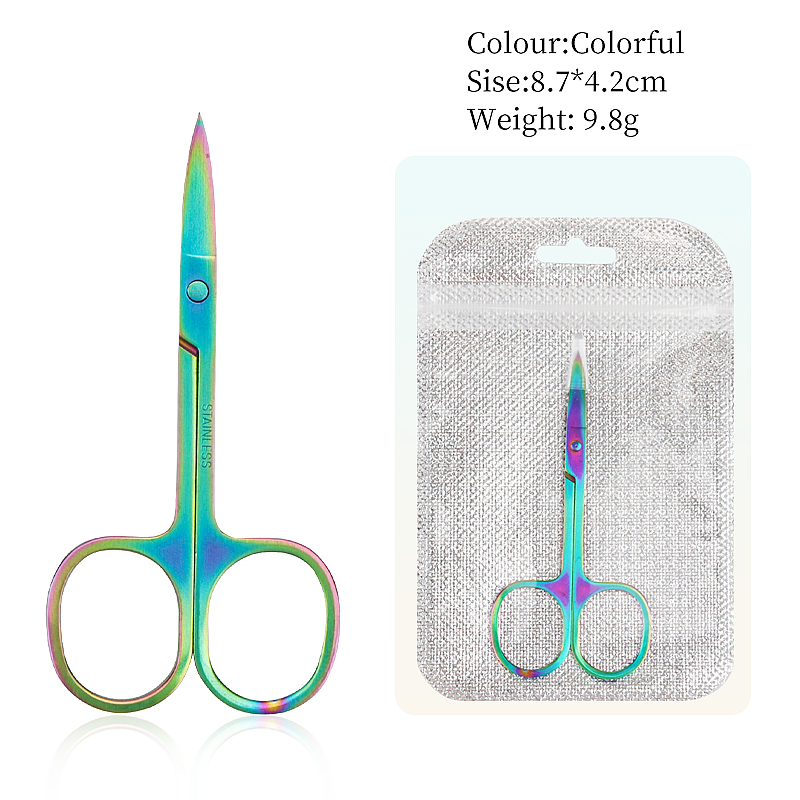 1Pc Wenkbrauw Schaar Make Wimper Trimmer Gezichtshaar Remover Manicure Nail Cuticle Schaar Beauty Tools: Roze