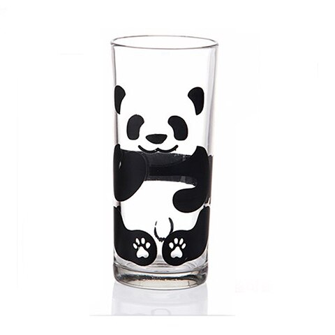 Taza de leche de cristal con forma de oso Panda, taza de agua para oficina, creativa, sin plomo, para el desayuno, pareja, sin tapa: Default Title