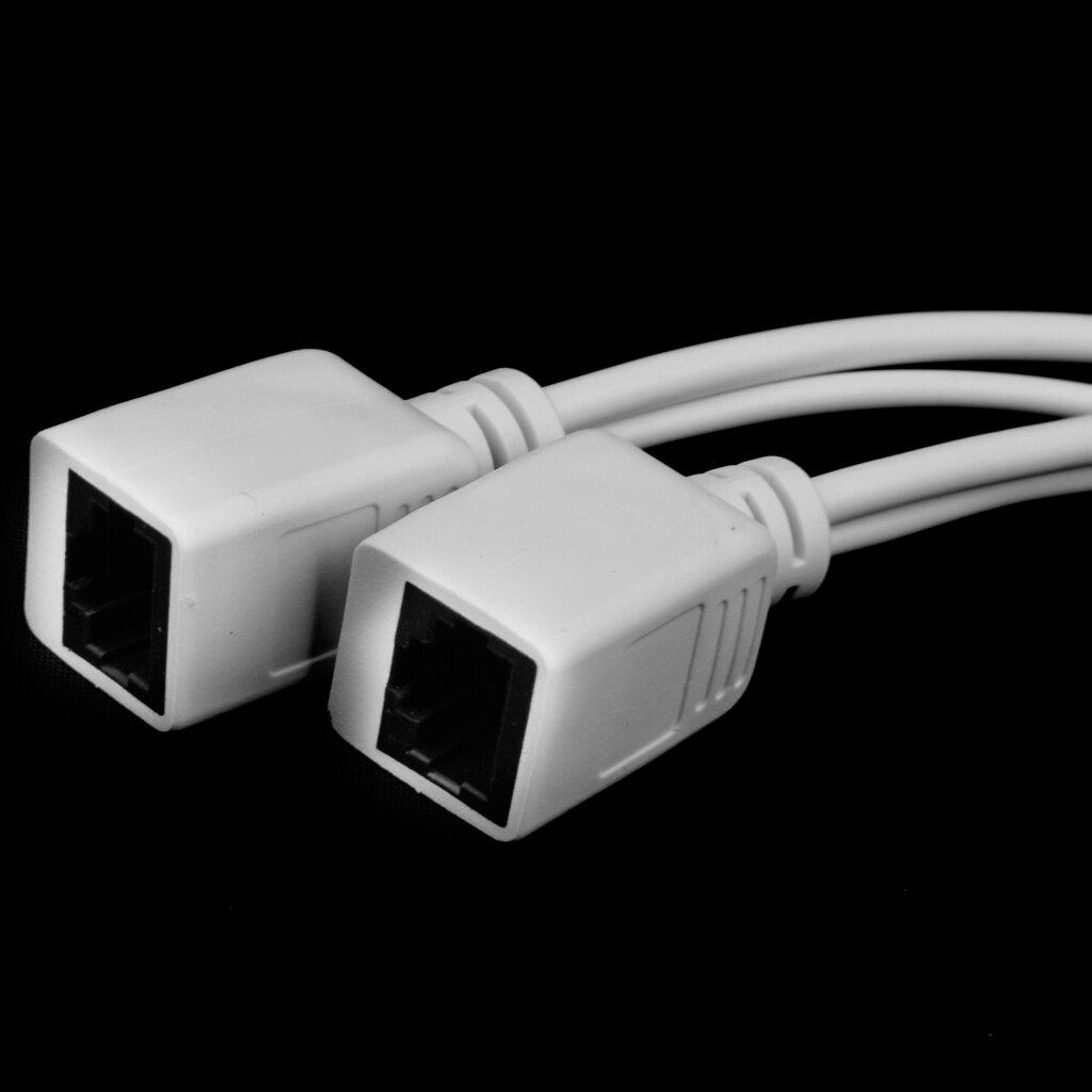 2 pcs branco poe padrão power over ethernet poe adaptador extrator divisor cabos de conexão para 100base-t e 10base-t rede