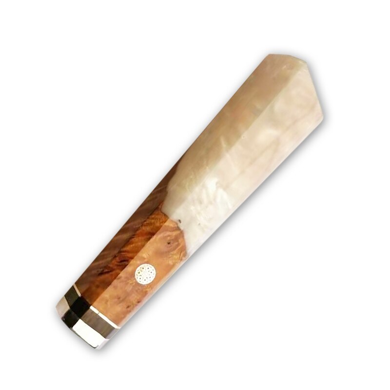 Manche de couteau en bois dur, outil pour la maison, anneau en acier inoxydable, bricolage: WHITE