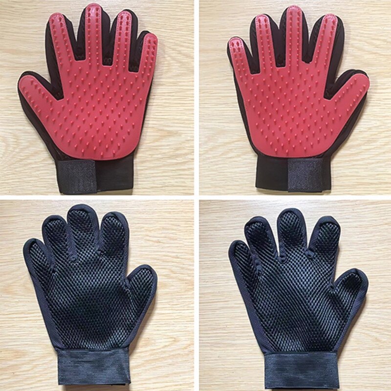 Chien Animal de compagnie toilettage gant Silicone caoutchouc chats brosse peigne desheding cheveux gants chiens bain Massage fournitures de nettoyage animaux peignes