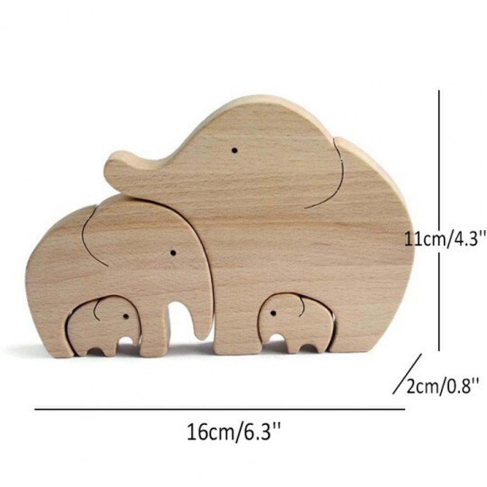 1Pcs Display Mold Houten Olifant Moeder En Kind Beste Moeder In De Wereld Gedrukt Hout Desktop Ornament Voor kids