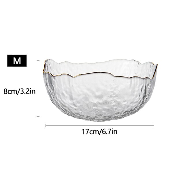Glass Salad Bowl Tableware Fruit Vegetables Bowl Irregular Shape Phnom Penh Glass Bowl Kitchen Dinnerware: 2