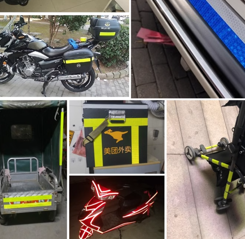 1pcs Reflective sticker for electric motorcycle trunk bicycle collision prevention nighttime fluorescent reflective strip