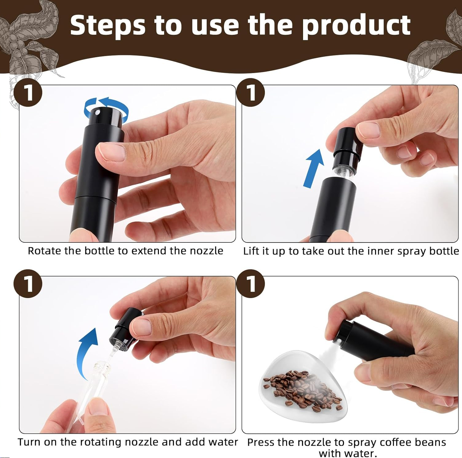 Flymuyu doseringskopp och skedset för kaffebönor, doseringskärl i keramik för mätning av kaffe eller te, espressotillbehör