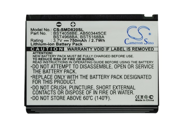 Updated ! 750mAh Battery AB503445CE, BST4058BE for Samsung D730,D800,D802,D806,D807,D820,D828,D870,E788, For SoftBank 707SC2