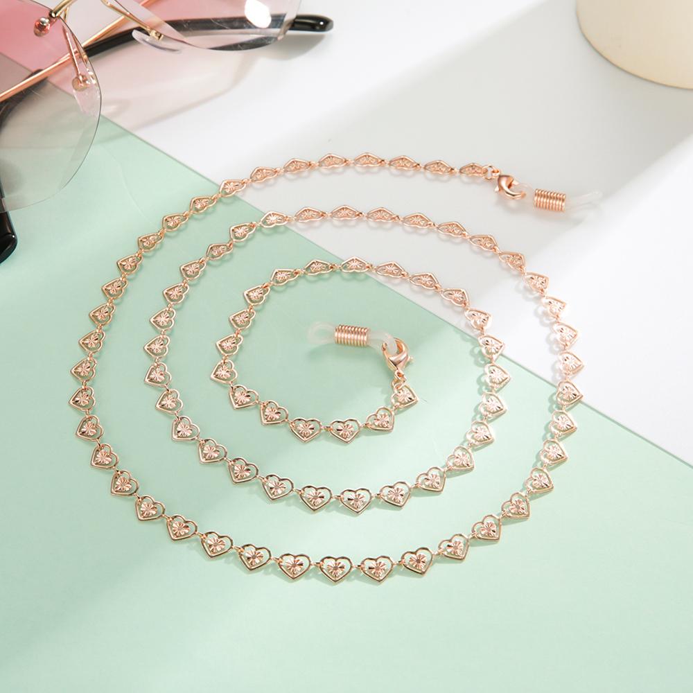 Skyrim Hart Lanyard Bril Kettingen Vrouwen Goud Kleur Anti-Slip Ketting Zonnebril Lezen Brillen Strap Touw Eyewear Cord