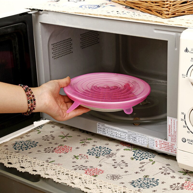 Couvercle scellé en plastique Silicone | 6 pièces, couvercle pour conservation des aliments de alimentaire, couvercle de cuisine, film extensible, couvercle peut être recyclé, outil ménager